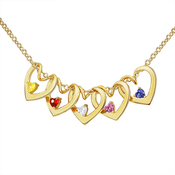 Olivenorma Collana con ciondolo a forma di cuore in cristallo con pietra portafortuna per la mamma e la famiglia