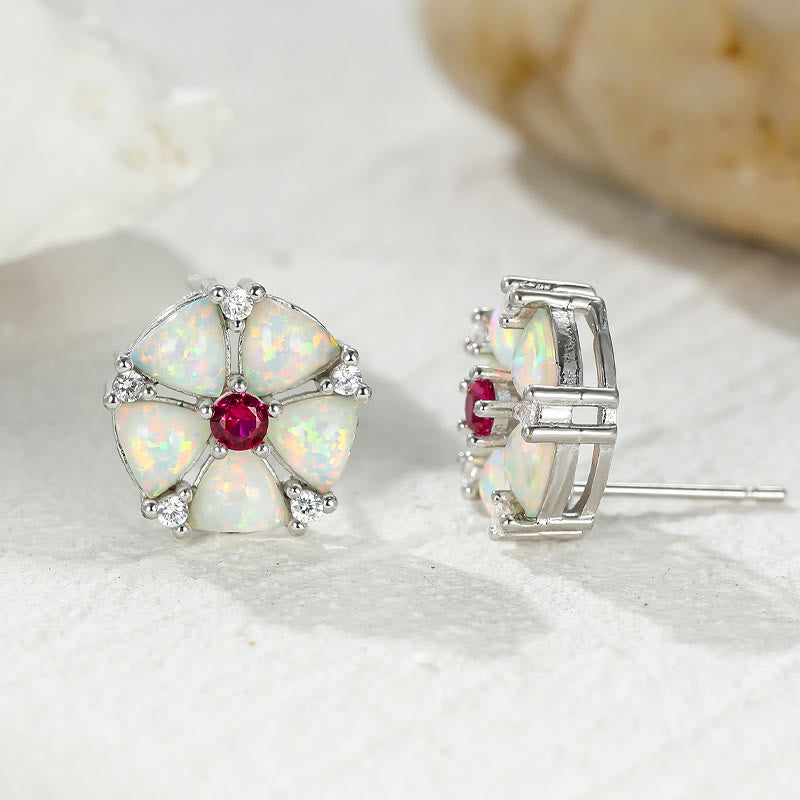 Orecchini a forma di fiore in opale Olivenorma - image 10