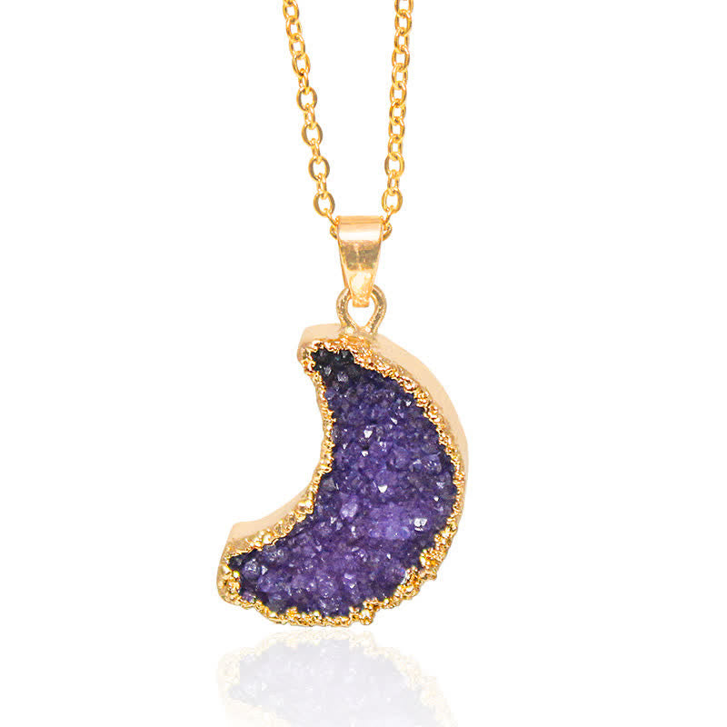Collana con mezzaluna in cristallo naturale Olivenorma