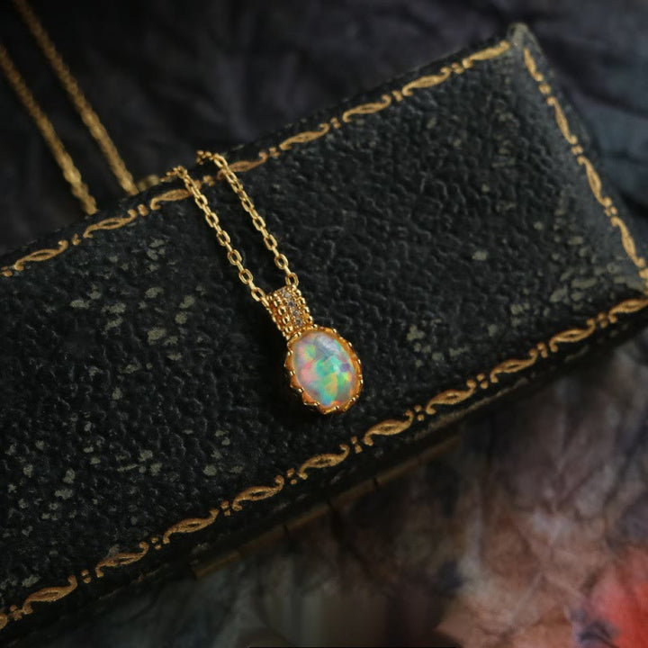 Collana con anello dorato giallo opale Olivenorma