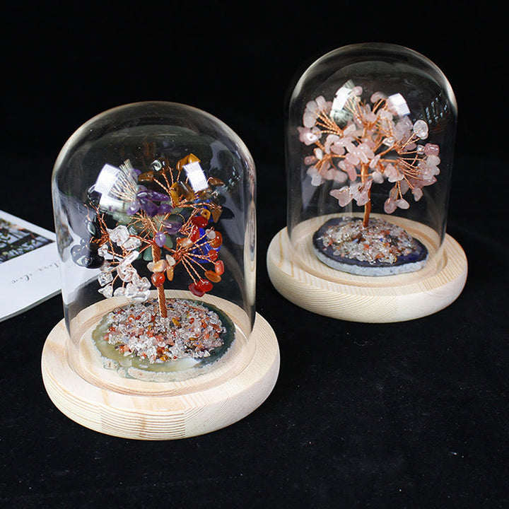 Decorazione in vetro per albero di fiori in pietra frantumata di cristallo naturale Olivenorma 