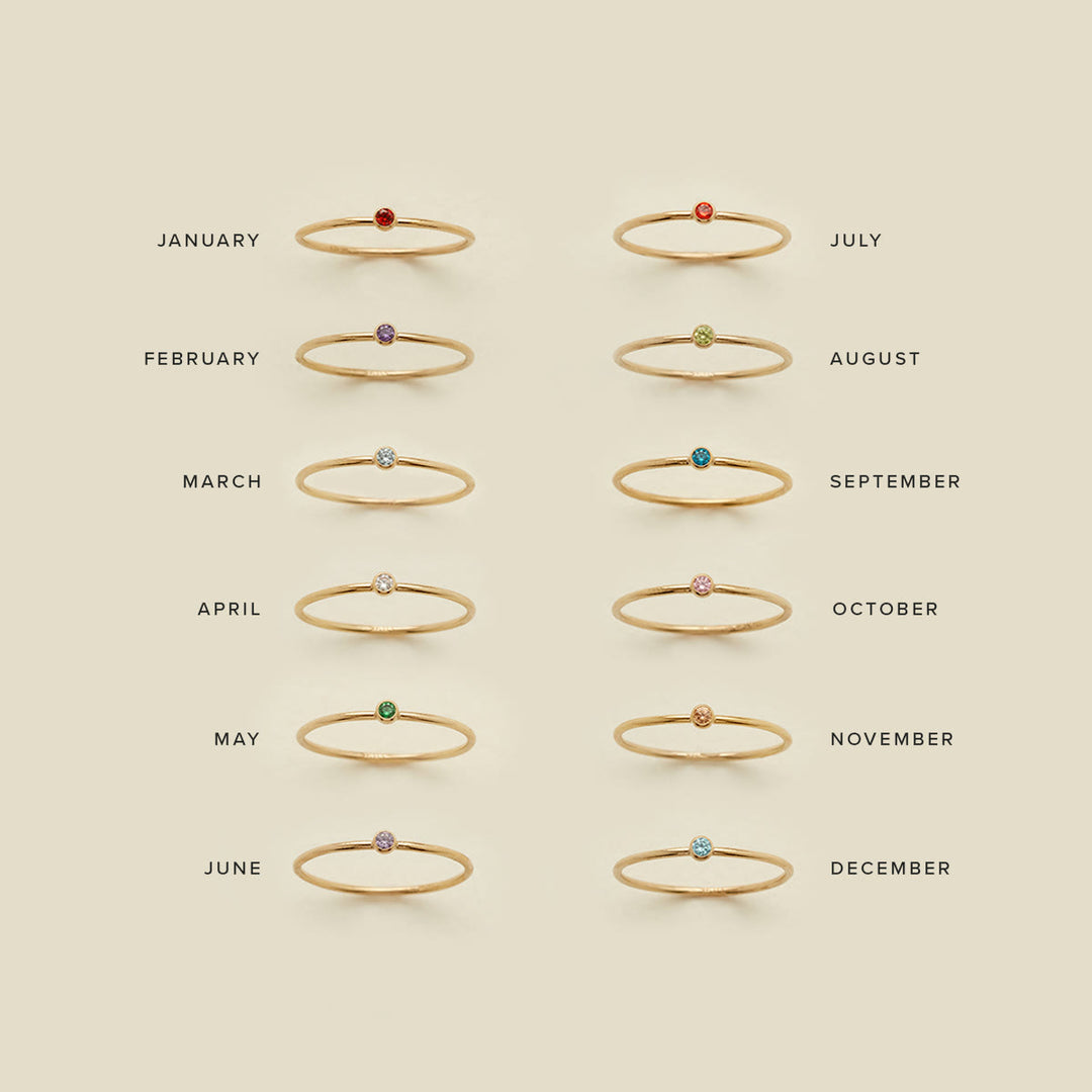 Olivenorma Birthstone Anello sottile per la nascita di 12 mesi - image 21