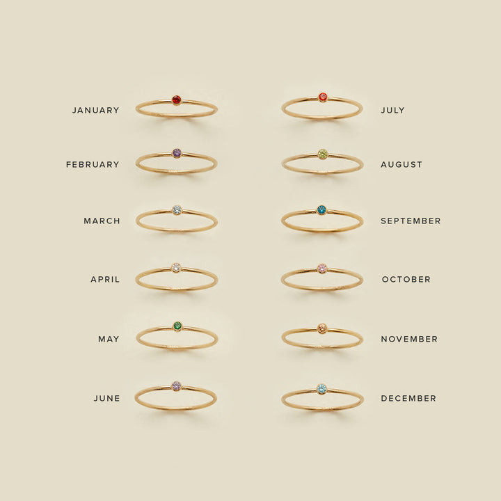 Olivenorma Birthstone Anello sottile per la nascita di 12 mesi - image 21