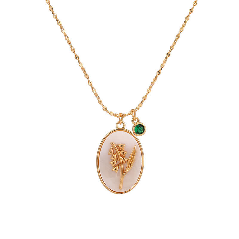 Collana con pietra portafortuna Olivenorma e fiore portafortuna