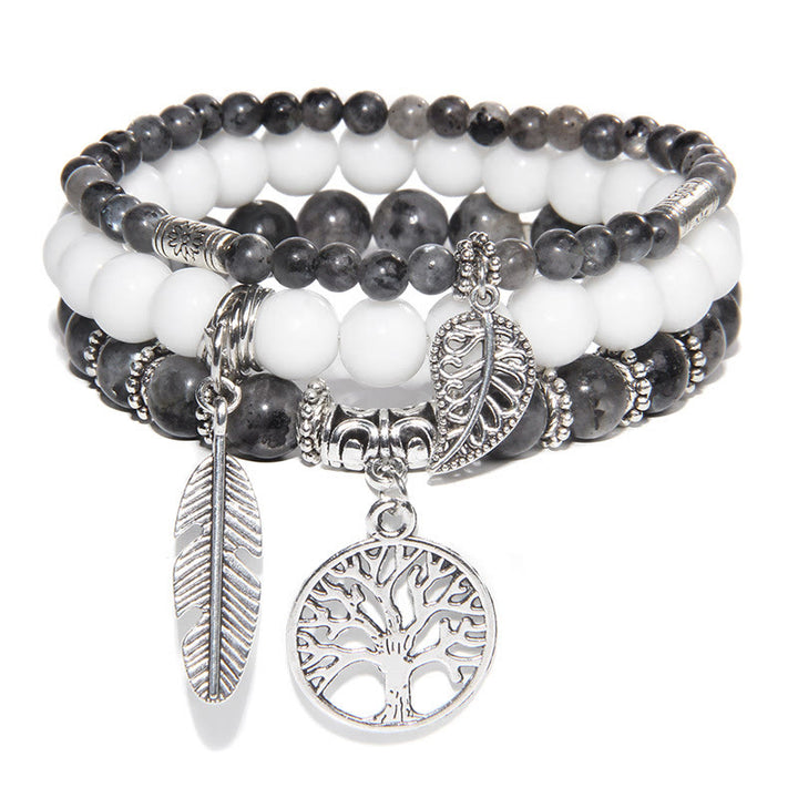 Olivenorma "Nature's Healing Moments" Braccialetto Labradorite Albero della vita 3 pezzi 