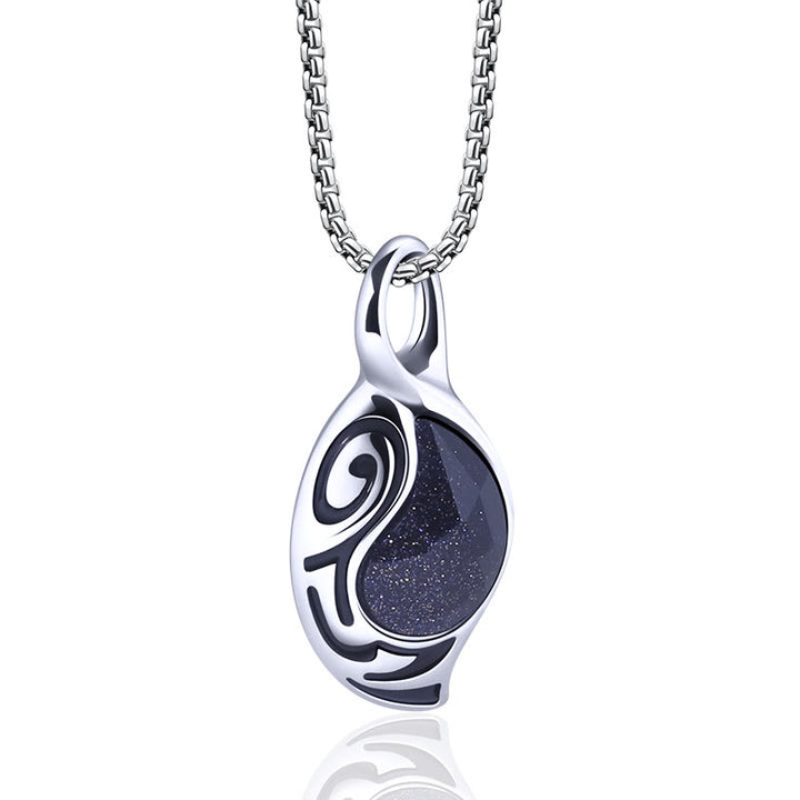 Collana in acciaio al titanio con occhio di tigre, coraggio, fortuna e protezione Olivenorma