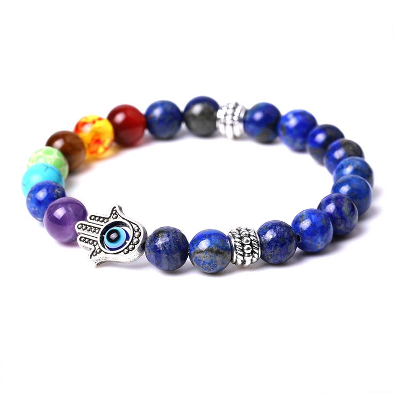 Bracciale Olivenorma Chakra naturale Hamsa e malocchio Reki