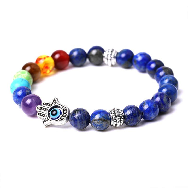 Bracciale Olivenorma Chakra naturale Hamsa e malocchio Reki