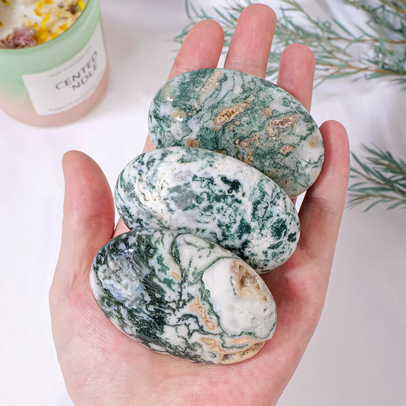 Olivenorma Moss Agate Hot Compress Beauty Massage Pietra naturale