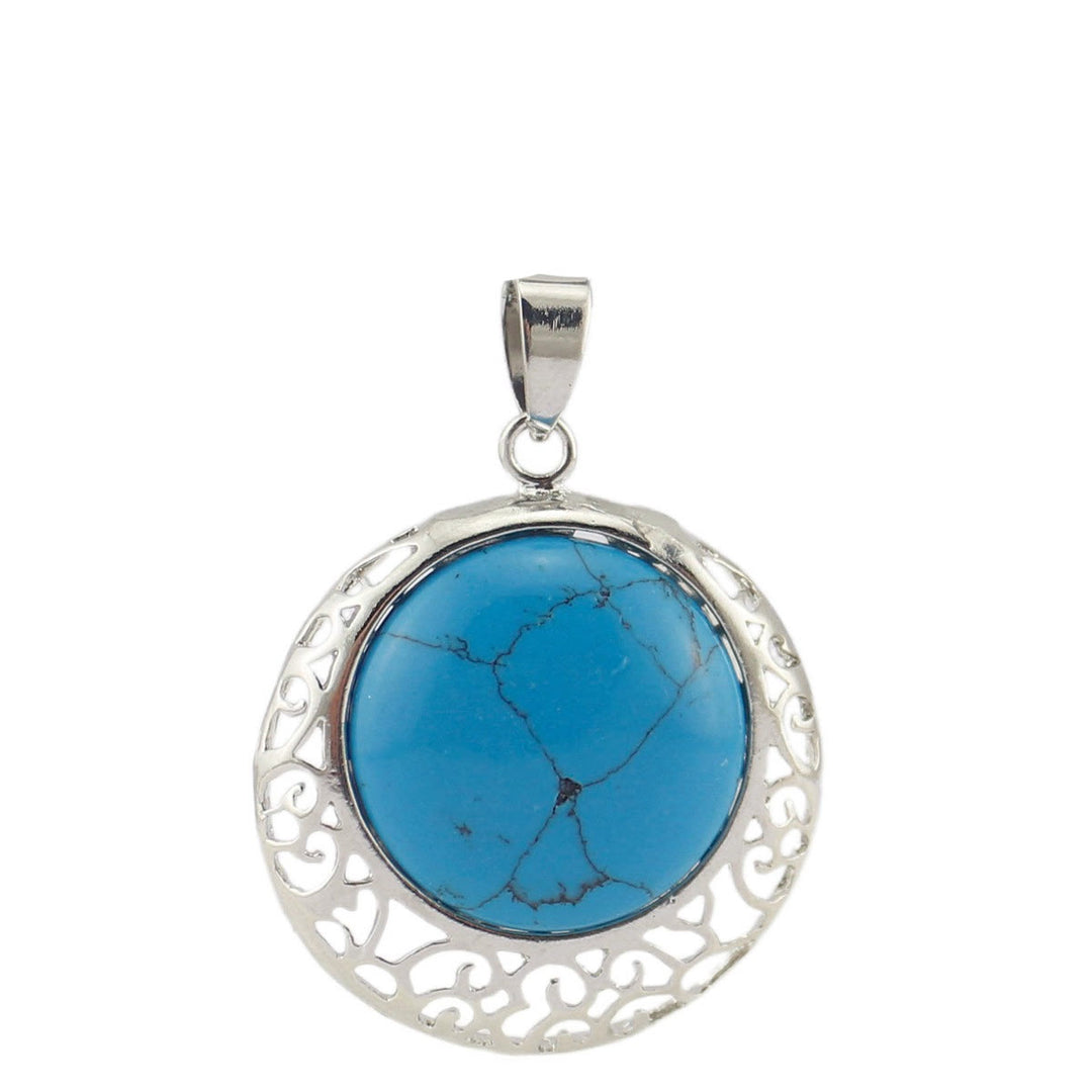 Collana regolabile in pietra autentica di cristallo rotondo Olivenorma