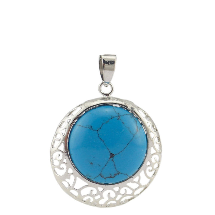 Collana regolabile in pietra autentica di cristallo rotondo Olivenorma