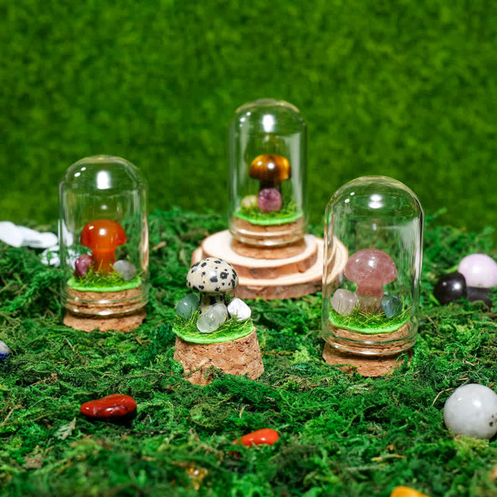 Olivenorma Copertura in vetro Decorazione a fungo in cristallo naturale