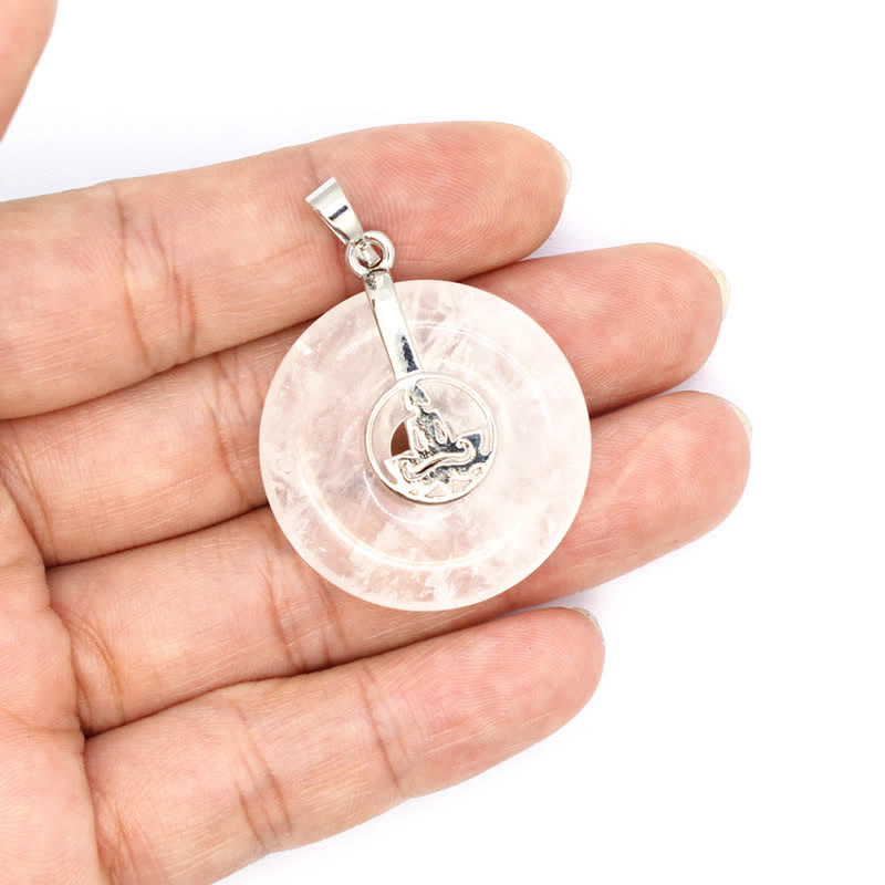 Collana con fibbia della pace in cristallo naturale Olivenorma e albero della vita