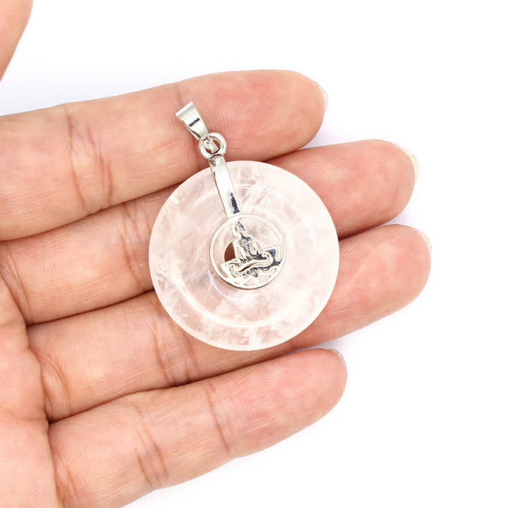 Collana con fibbia della pace in cristallo naturale Olivenorma e albero della vita