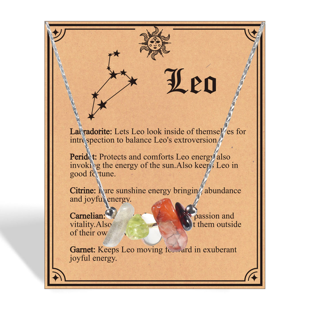 Collana girocollo con segno zodiacale in pietra naturale Olivenorma 
