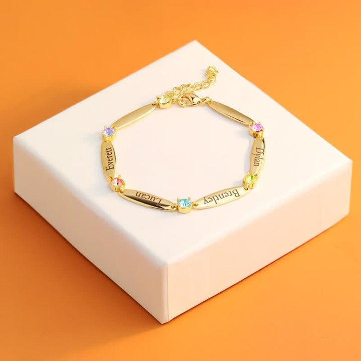 Bracciale con nomi di famiglia e pietre portafortuna Olivenorma