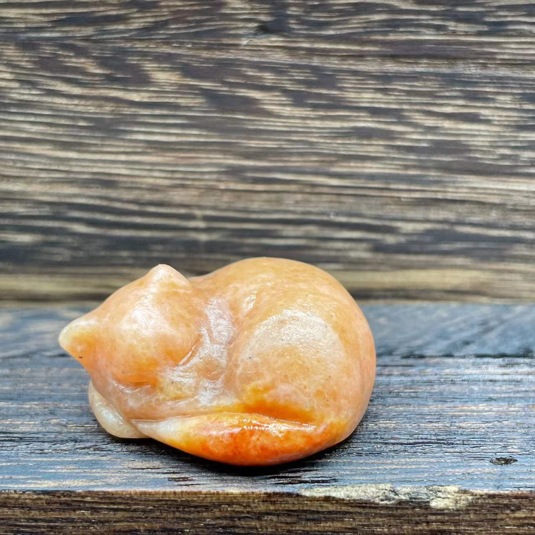 Olivenorma 4cm Decorazione in pietra preziosa di cristallo naturale a forma di gatto