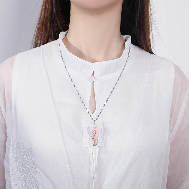 Collana in cristallo Olivenorma con pietra preziosa dell'albero della vita