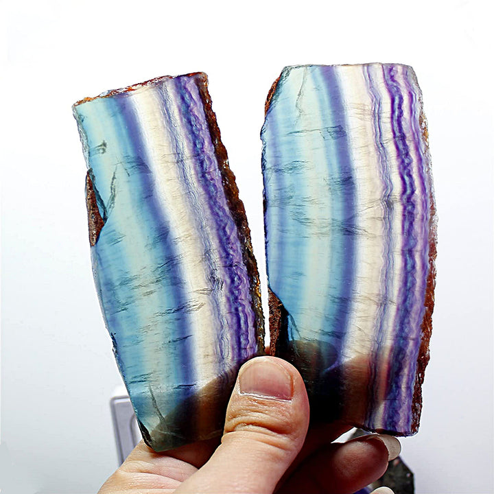 Decorazione in pietra preziosa naturale grezza di fluorite arcobaleno Olivenorma 