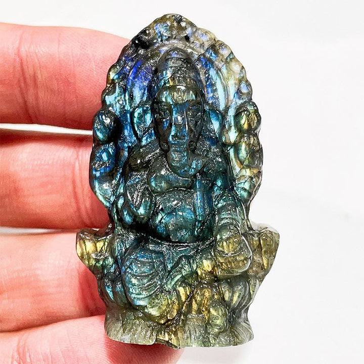 Ornamenti con faccia di luna in labradorite naturale Olivenorma , decorazione con pietre preziose 