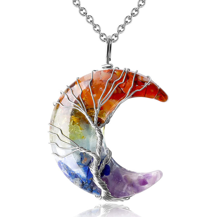 Collana con luna e chakra naturale Olivenorma