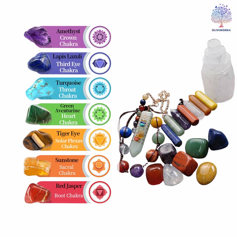 Olivenorma 17 pezzi Chakra Stone Crystal Set