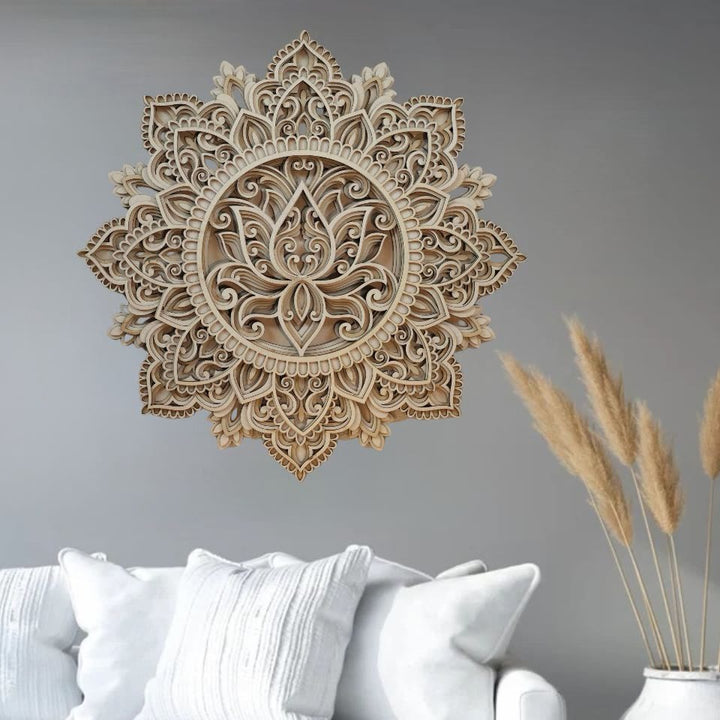 Olivenorma Blue Lotus Mandala 3D Pittura Decorazione da parete