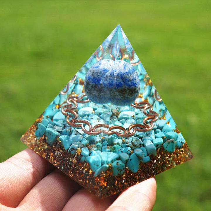 Piramide di Orgone Turchese Lapislazzuli