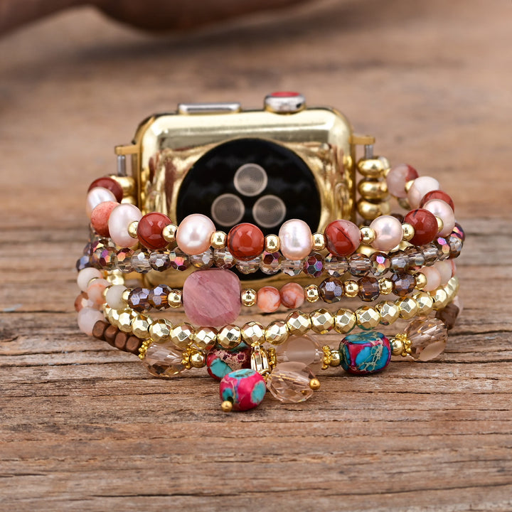 Braccialetto Olivenorma Mogano Pietra Apple Samsung Fitbit Watch 