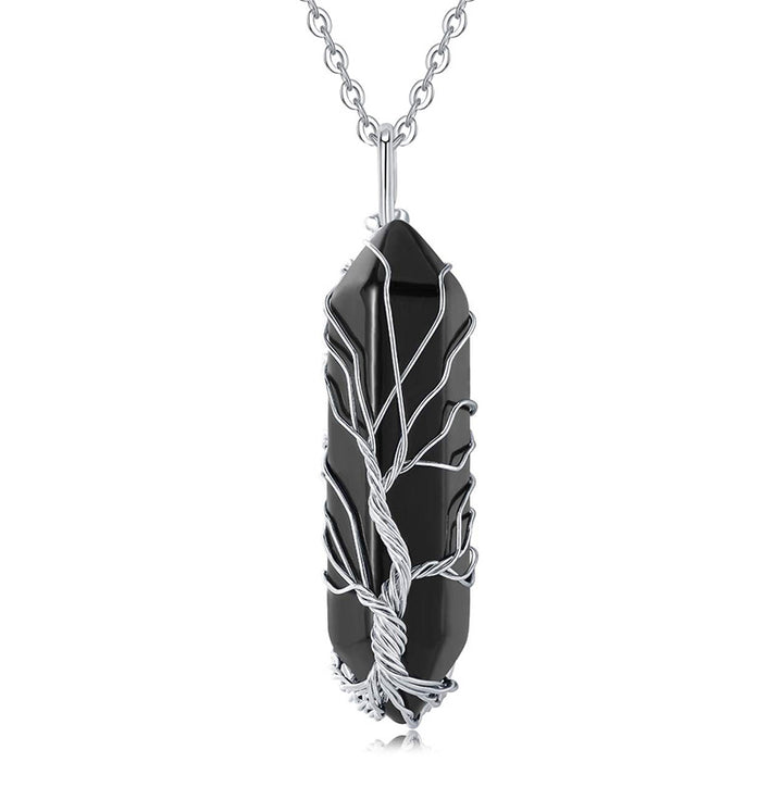 Collana in cristallo Olivenorma con pietra preziosa dell'albero della vita