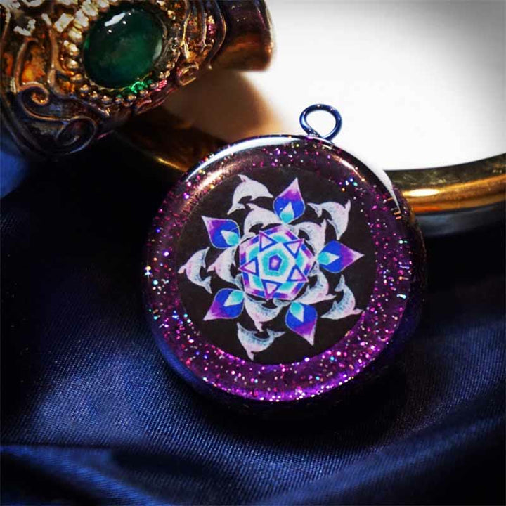 Collana in pietra grezza di cristallo naturale "Voce del delfino" Olivenorma 