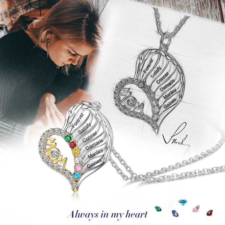 Olivenorma Collana con cuore e mezzo diamante per la mamma