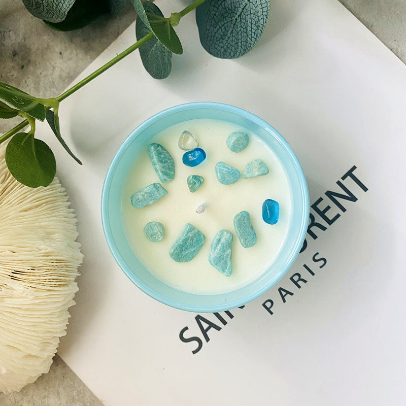 Garden Roses - Candela di cristallo naturale fatta a mano per aromaterapia