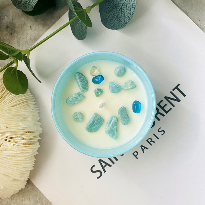 Garden Roses - Candela di cristallo naturale fatta a mano per aromaterapia