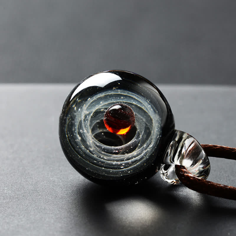 Collana in vetro con cielo stellato cosmico Olivenorma