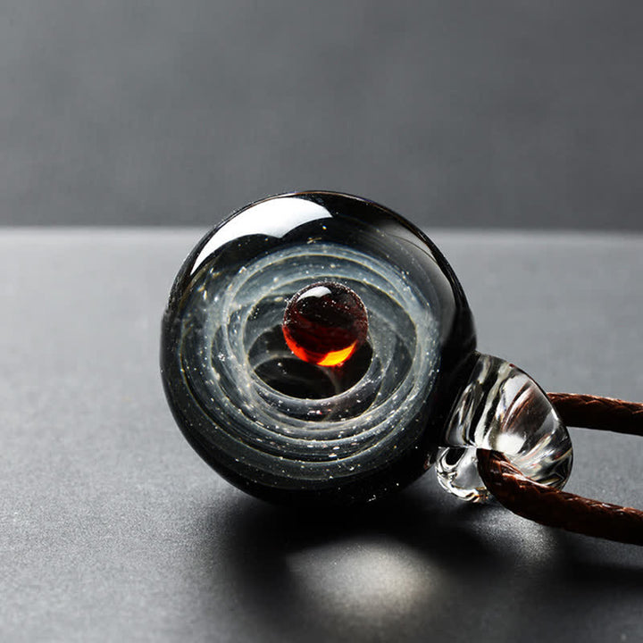 Collana in vetro con cielo stellato cosmico Olivenorma