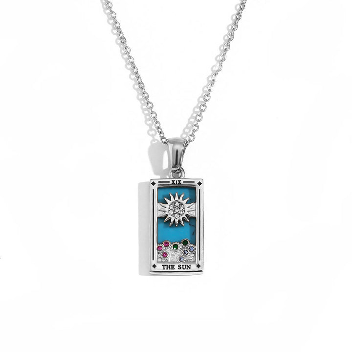 Collana con tarocchi in acciaio inossidabile placcato oro 18k Olivenorma 
