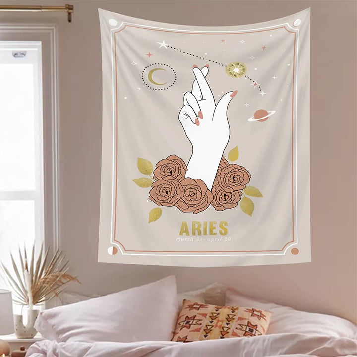 Olivenorma Mano Magica Tarocchi Zodiaco Arazzo 