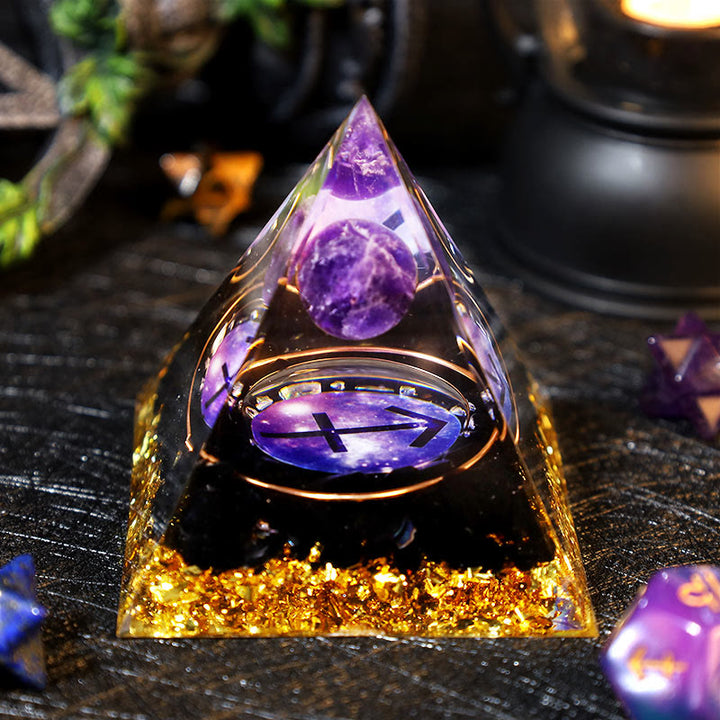 Olivenorma Ametista Palla Ossidiana Ghiaia Zodiaco Sagittario Orgone Piramide