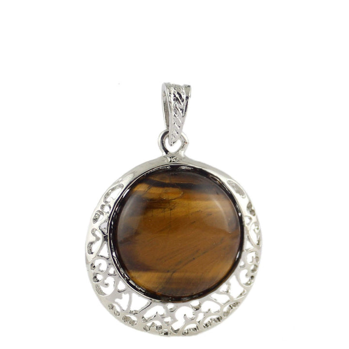 Collana regolabile in pietra autentica di cristallo rotondo Olivenorma