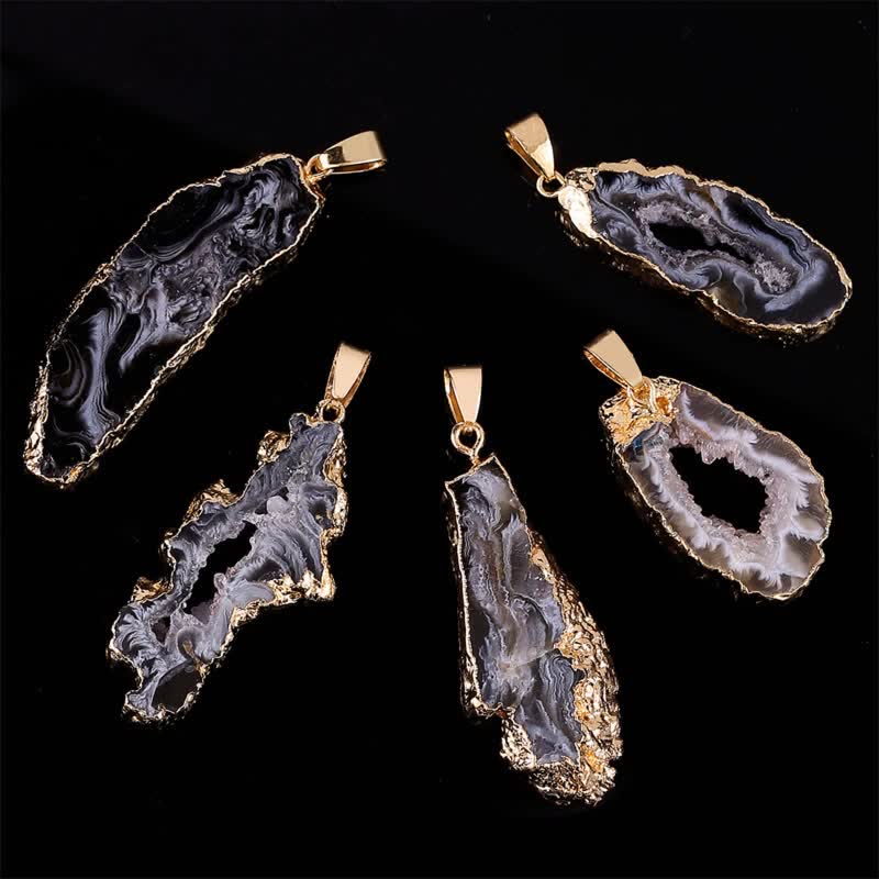 Collana in geode di agata naturale Olivenorma