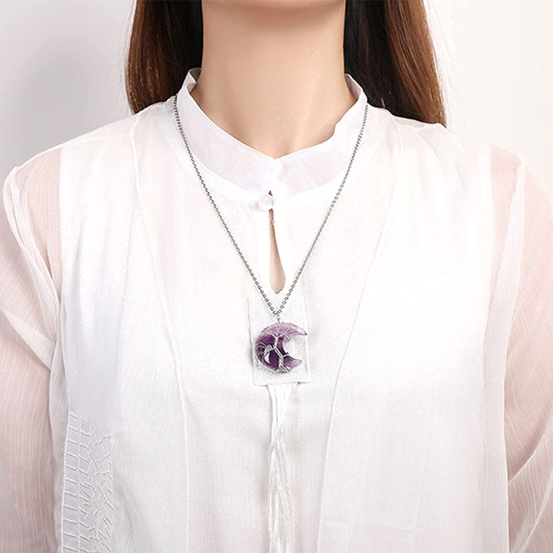 Collana con luna e chakra naturale Olivenorma