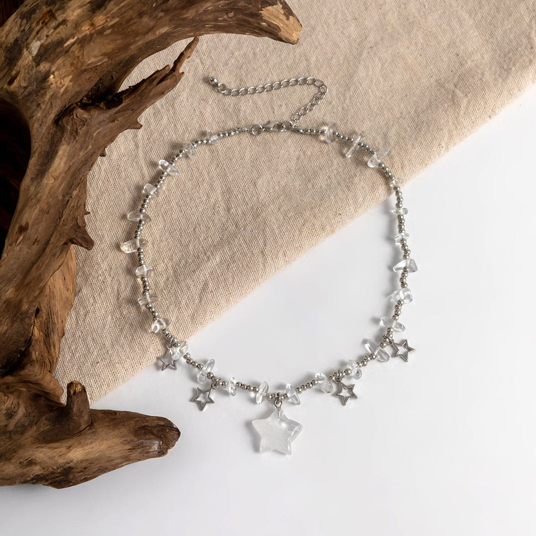 Olivenorma Bohemia Star Nappa Collana girocollo in cristallo 
