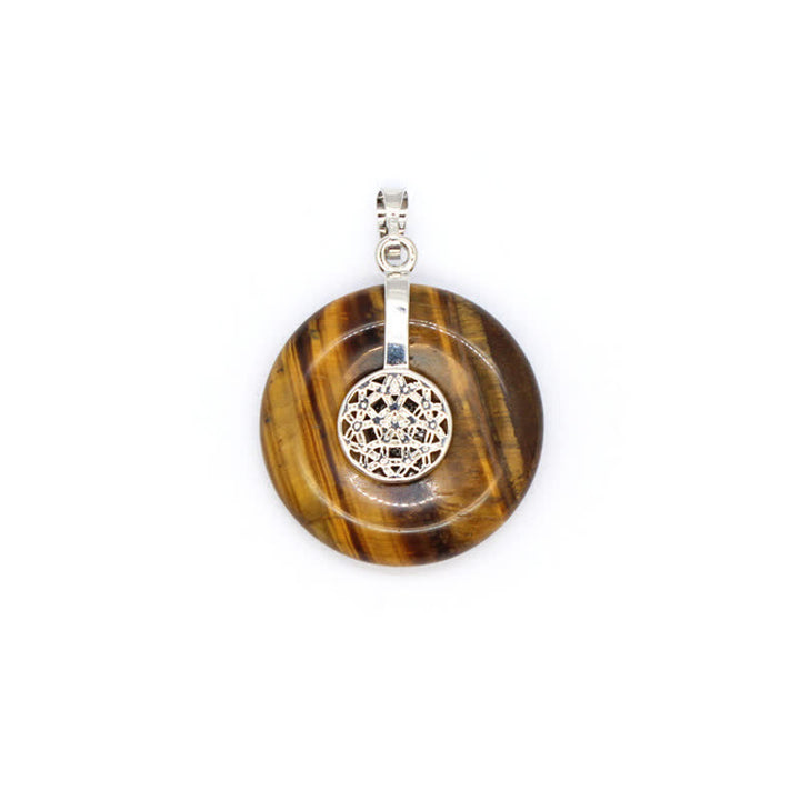 Collana con fibbia della pace in cristallo naturale Olivenorma e albero della vita