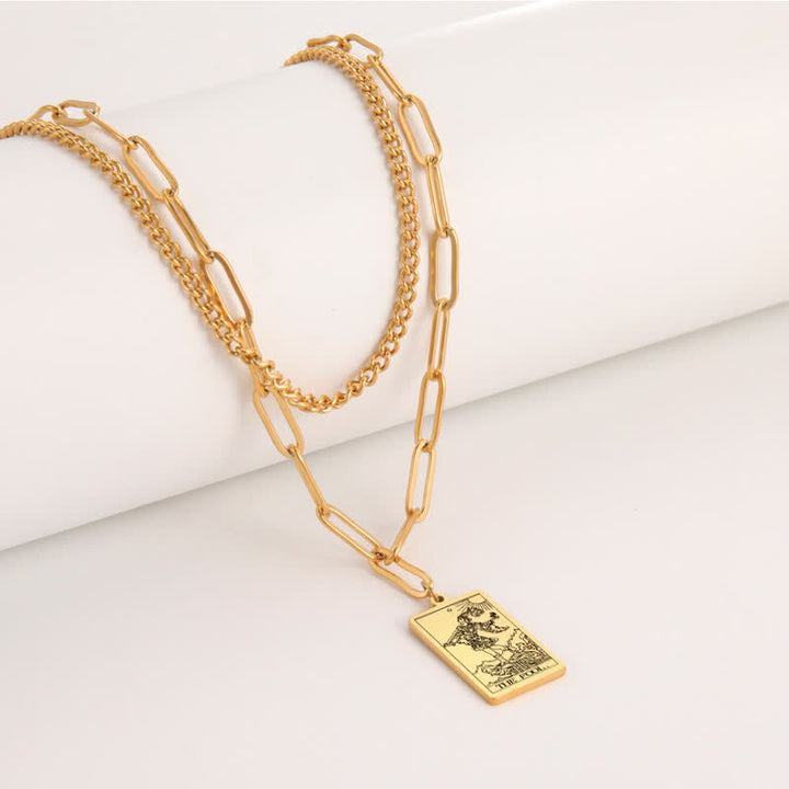 Collana a doppia catena con carta dei tarocchi Olivenorma