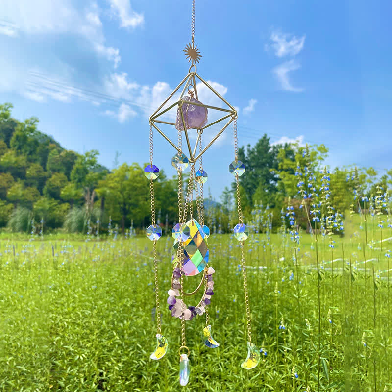 Ornamento di pietra preziosa acchiappasole in cristallo Rainbow Maker Olivenorma 