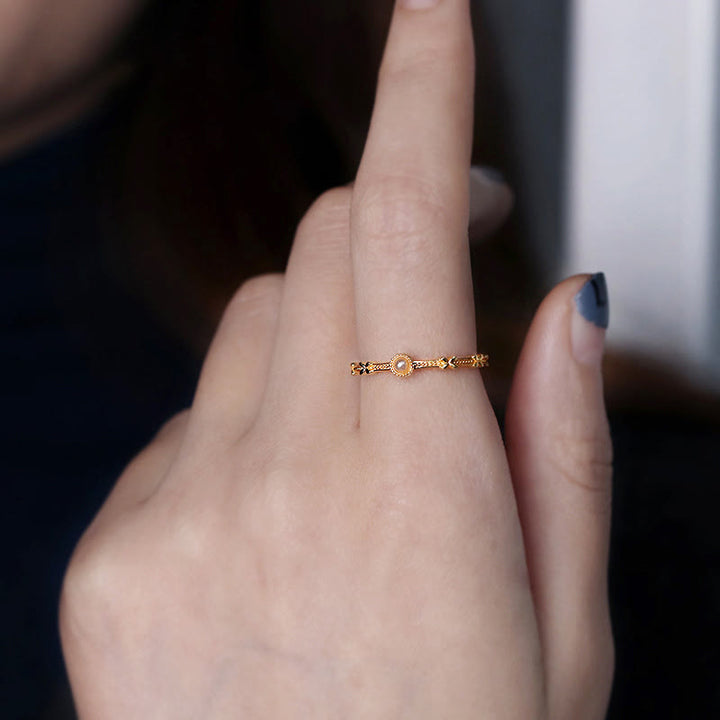 Anello Olivenorma Perla S925 Argento sterling placcato oro