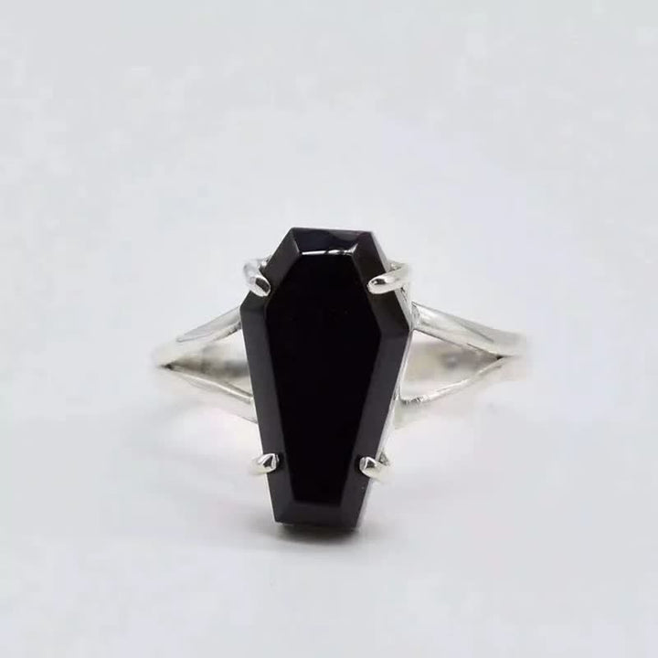 Anello a bara in onice nero Olivenorma