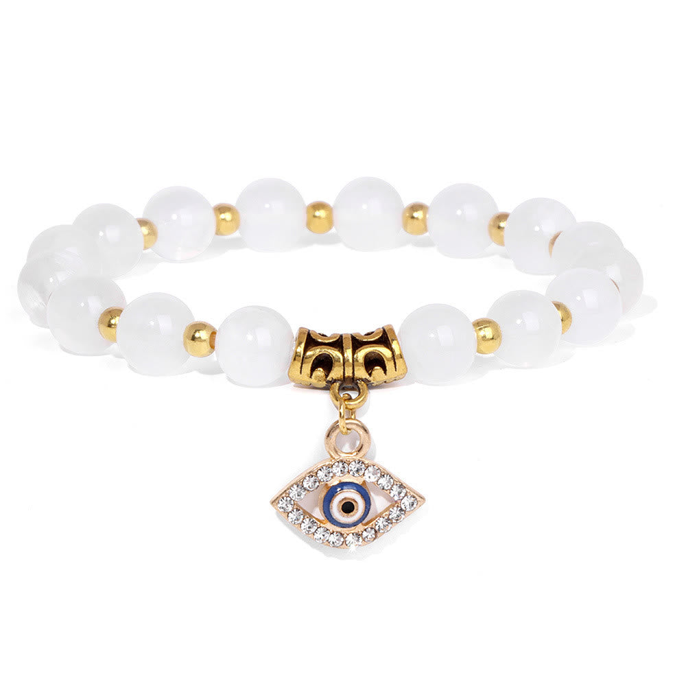 Bracciale con ciondolo malocchio in pietra naturale Olivenorma