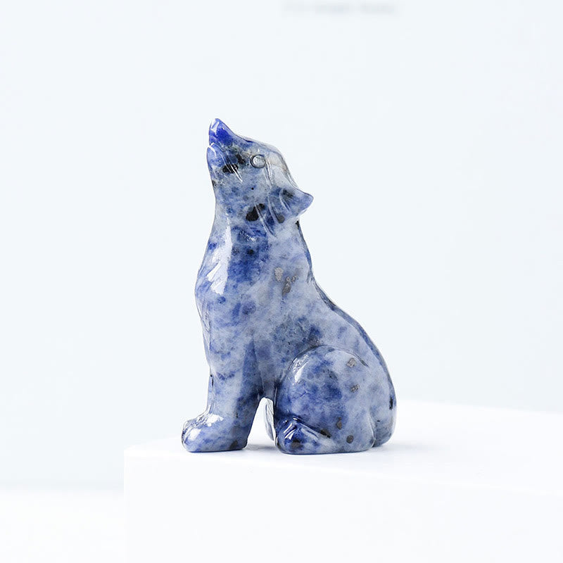 Decorazione in pietra preziosa di cristallo naturale Olivenorma Little Wolf Boy - Sodalite - image 7